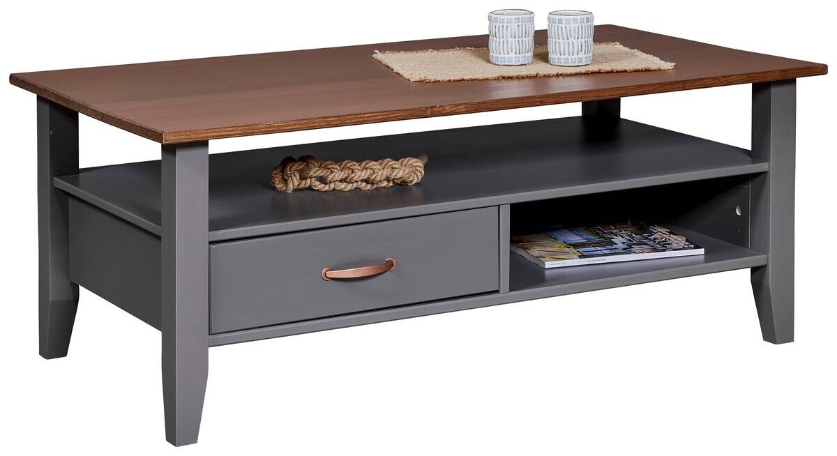 Inter Link Couchtisch LUZERNA grau Holz B/H/L: ca. 45x60x115 cm