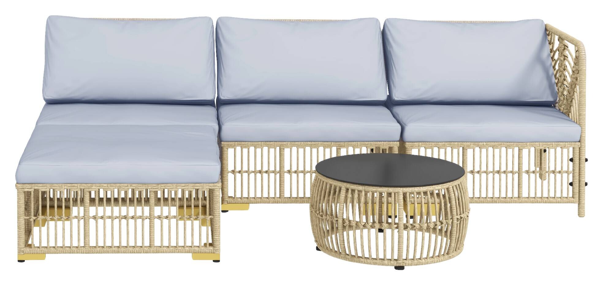 Outsunny Sitzgruppe grau Polyester B/H/L: ca. 73x73x73 cm