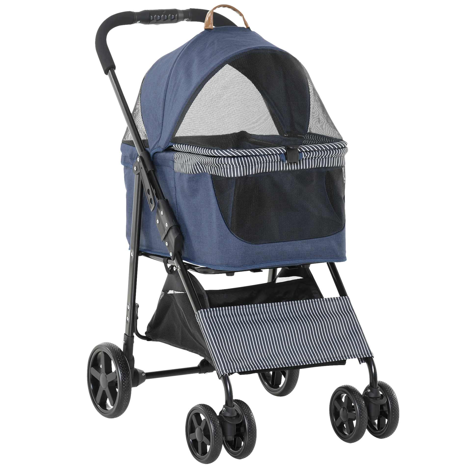 PawHut Hunde-Zubehör dunkelblau Edelstahl B/H/L: ca. 51x77,5x99,5 cm