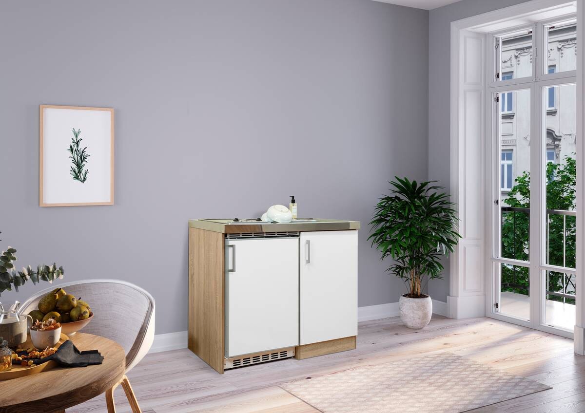 Respekta Miniküche 100 weiß matt B/H/T: ca. 100x87x60 cm