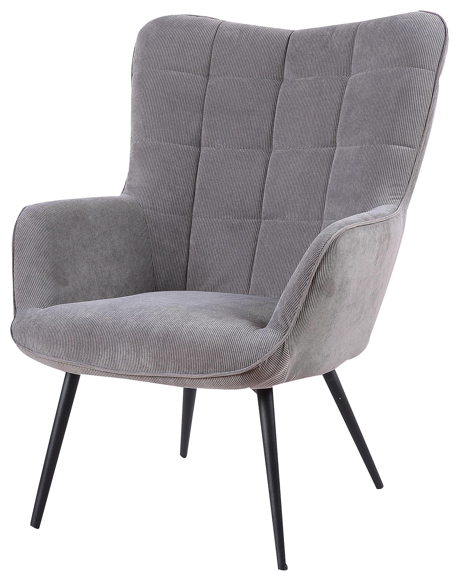 byLIVING Sessel UTA grau schwarz Stoff Metall B/H/T: ca. 72x97x80 cm