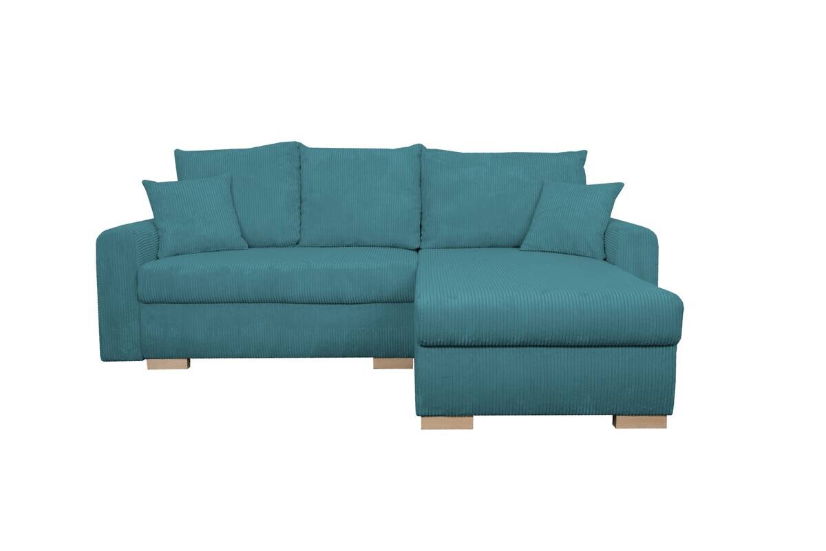 Ecksofa mit Bettfunktion und Bettkasten türkis Microfaser B/H/T: ca. 224,5x90x168 cm