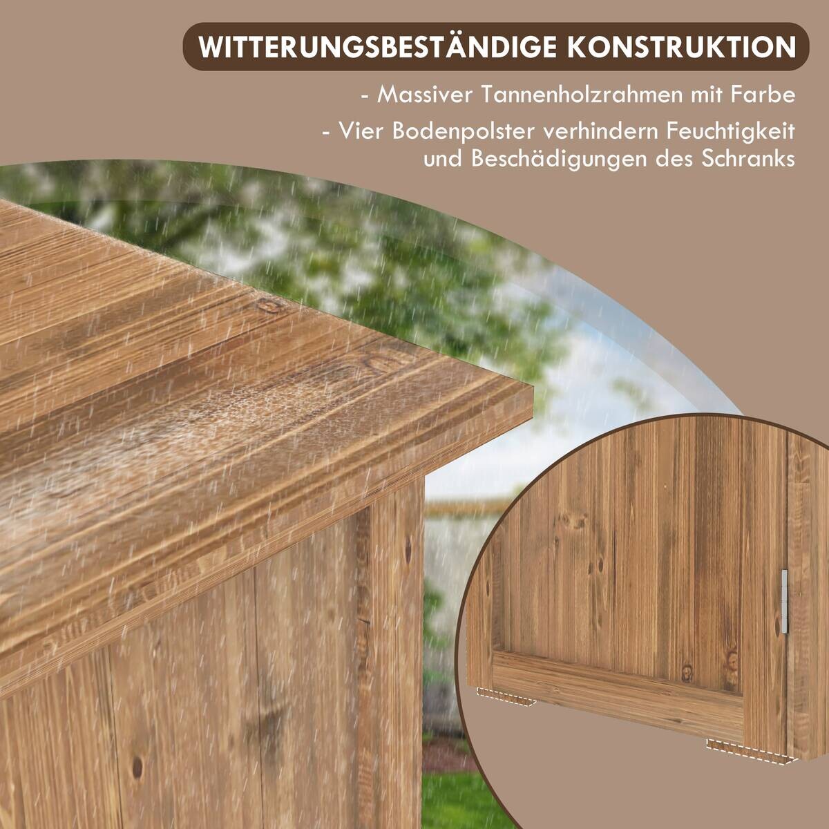Outsunny Gartenschuppen braun Holz B/H/L: ca. 55x72x77 cm