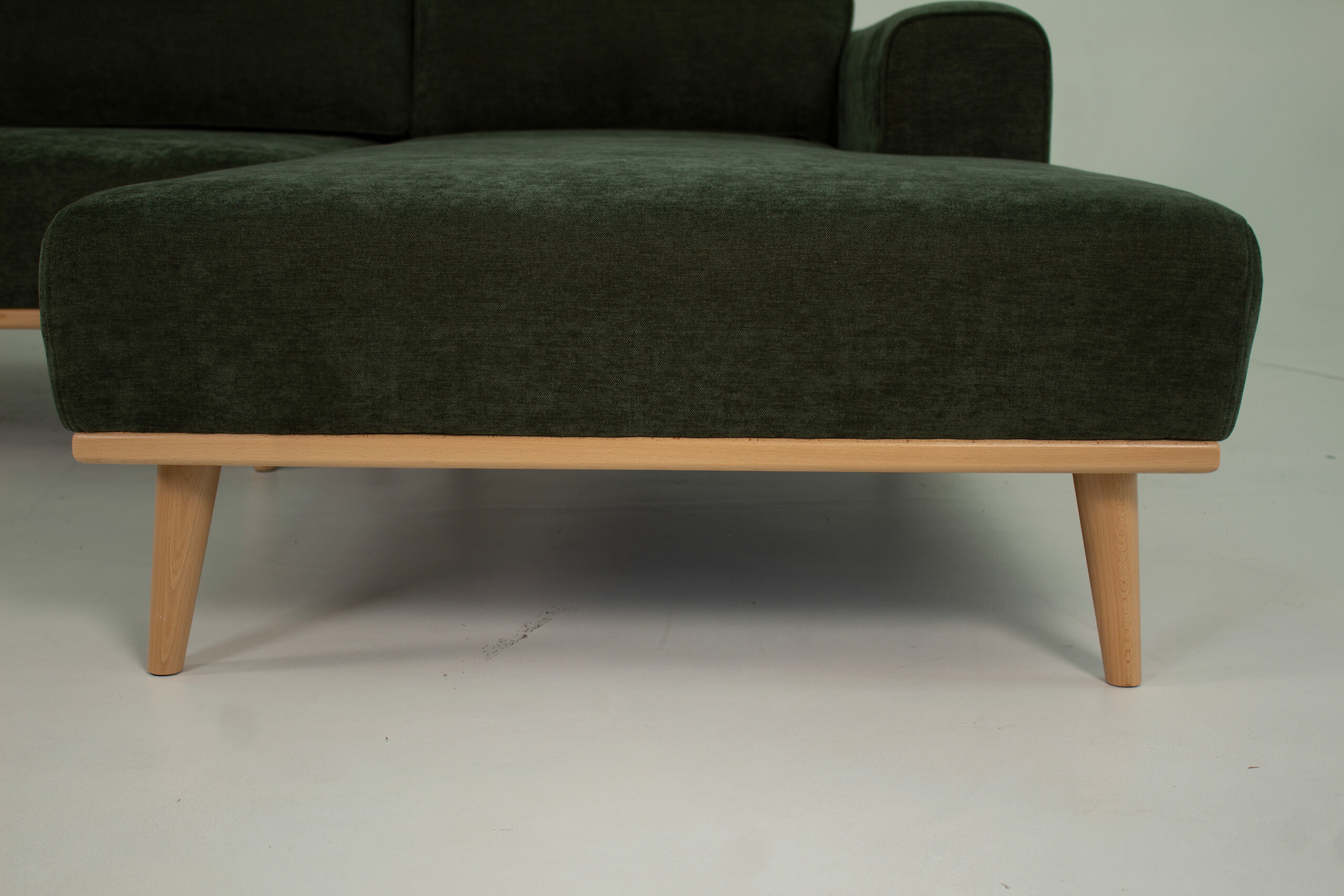 Ecksofa grün Microfaser B/H/T: ca. 259x90x191 cm