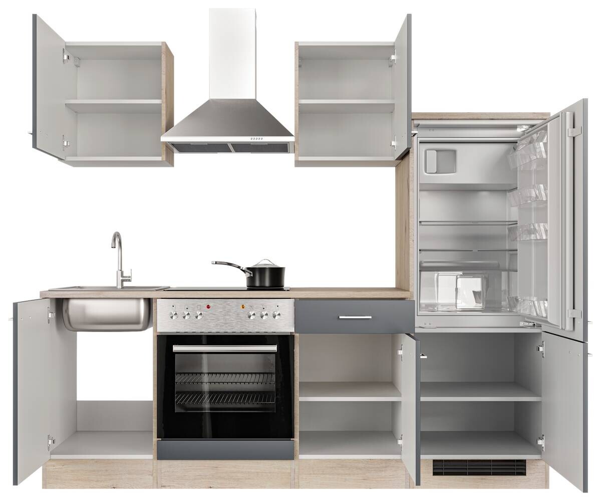 Flex-Well Küchenblock Morena Basalt matt B/H/T: ca. 220x200x60 cm