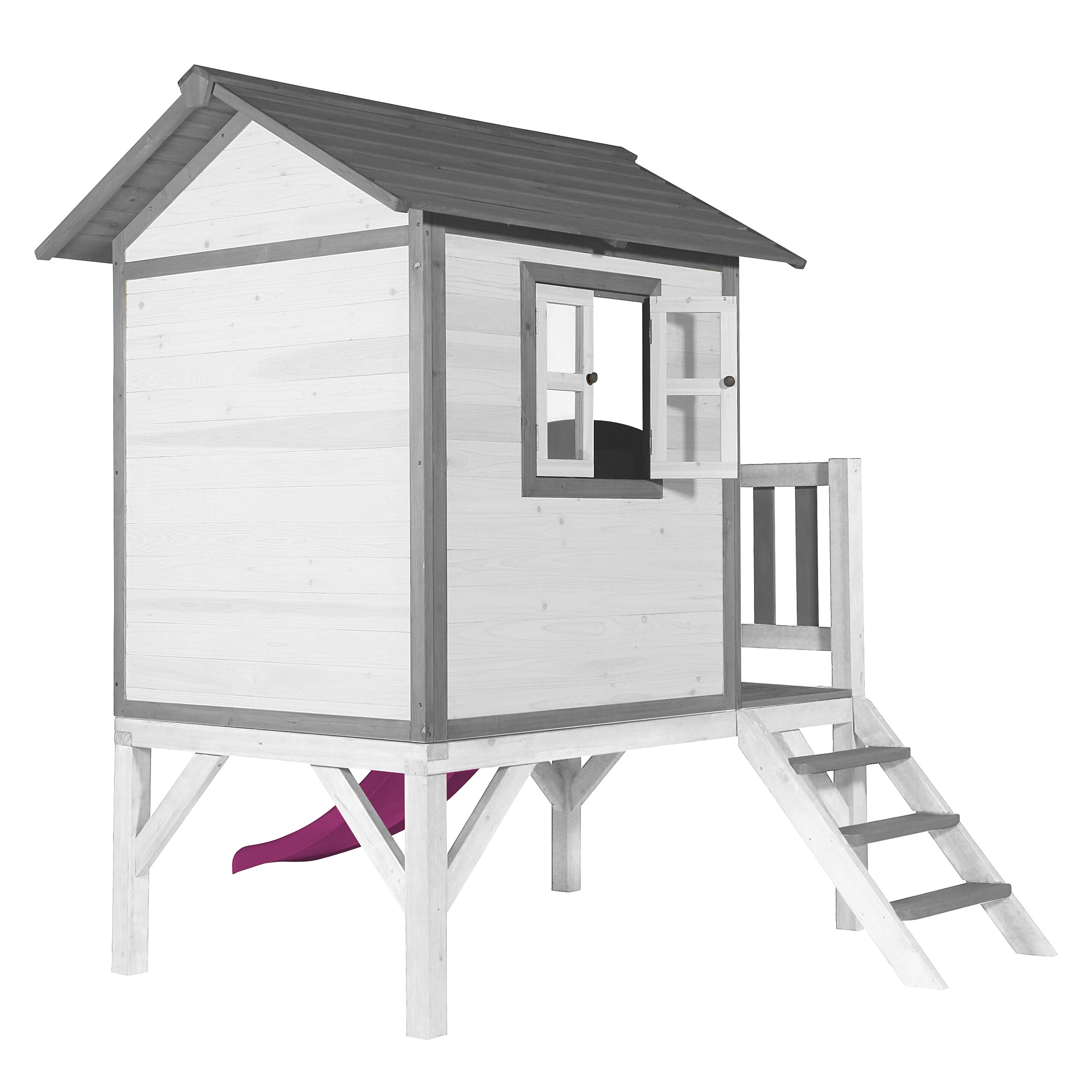 AXI Spielhaus Lodge XL grau B/H/T: ca. 240x189x167 cm
