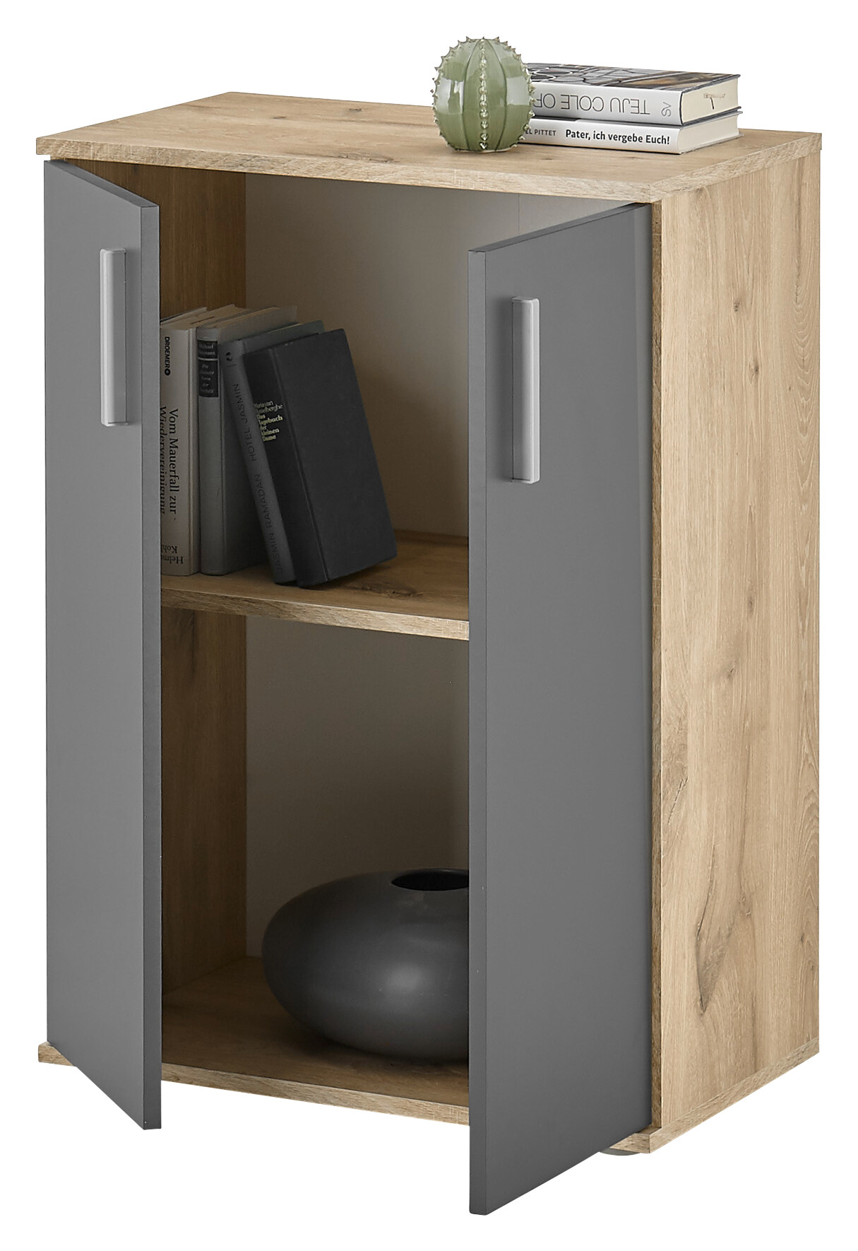 Kommode BC 1040 Eiche Viking Nachbildung dunkelgrau B/H/T: ca. 60x84x35 cm