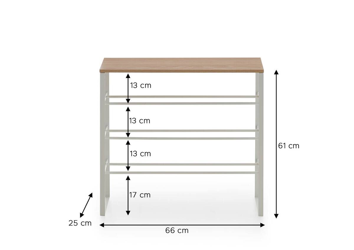 Schuhregal weiß Eiche Artisan Nachbildung B/H/T: ca. 66x61x25 cm