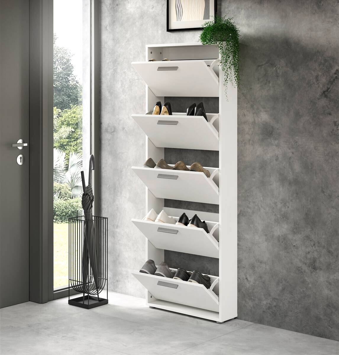 Schuhkipper SAM weiß B/H/T: ca. 59x169x17 cm