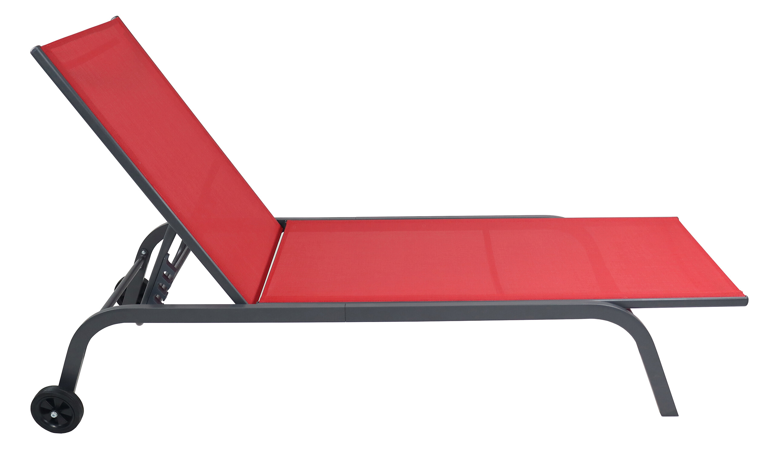 VCM Sonnenliege Sonlas rot Textilene B/H/L: ca. 58x32x192 cm