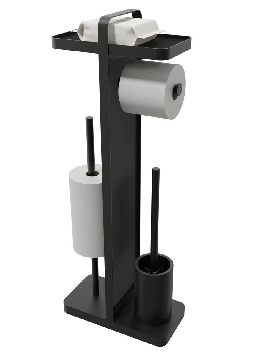 POCOline Stand-WC-Garnitur schwarz Glas