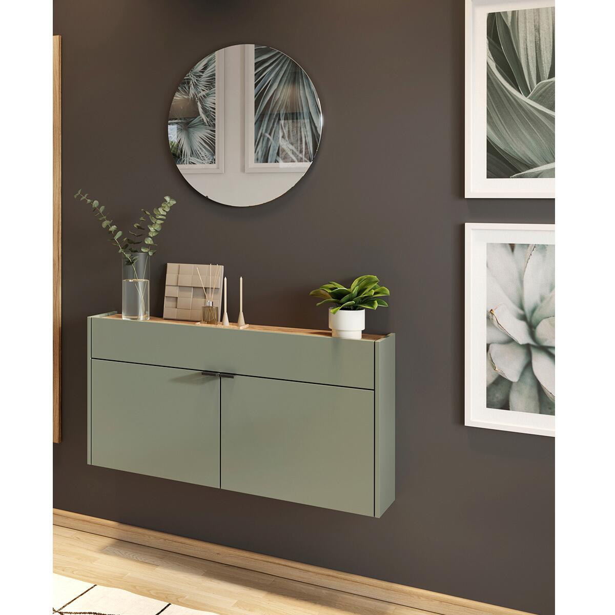 Garderobe 7937-629 grün Eiche Navarra Nachbildung B/H/T: ca. 110x200x22 cm