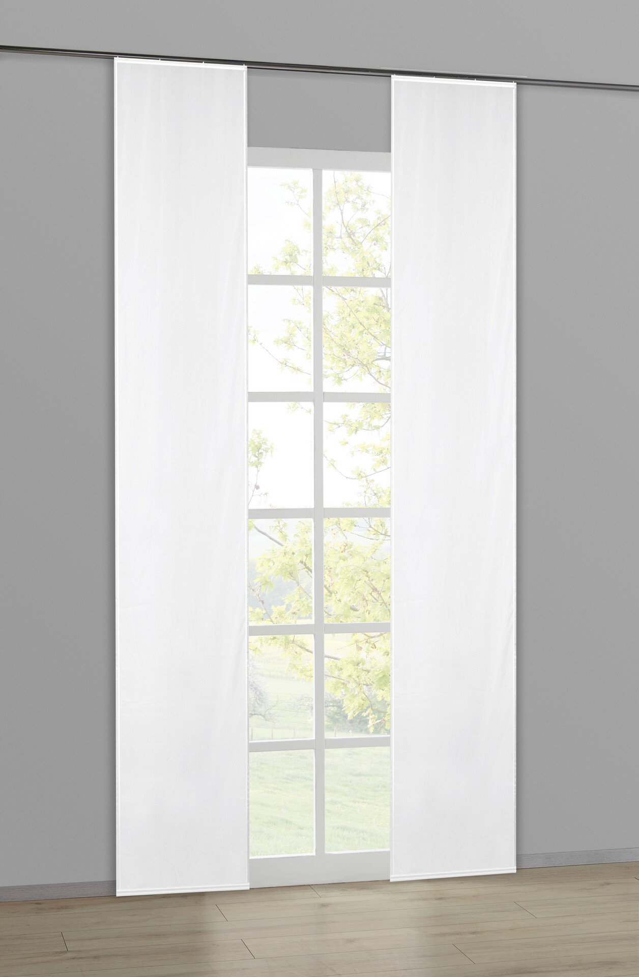 POCOline Schiebevorhang Nouveau weiß B/L: ca. 60x245 cm