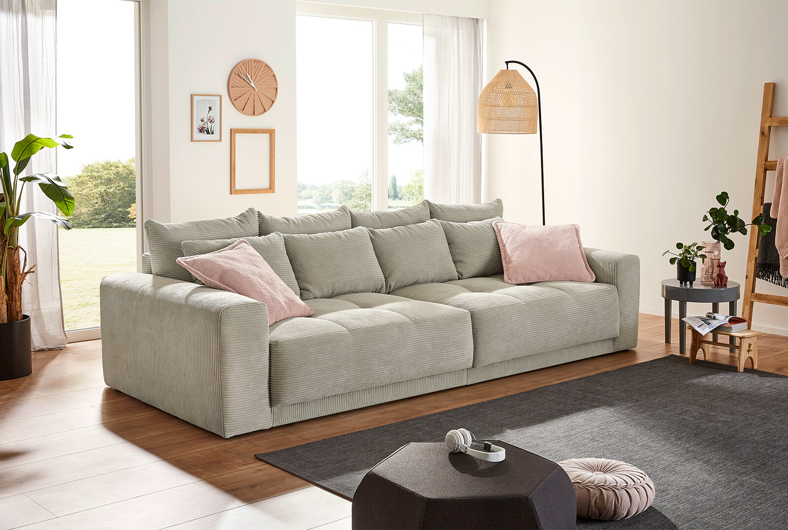 Big Sofa Greige Microfaser B/H/T: ca. 298x80x135 cm Big Sofa Greige Microfaser B/H/T: ca. 298x80x135 cm