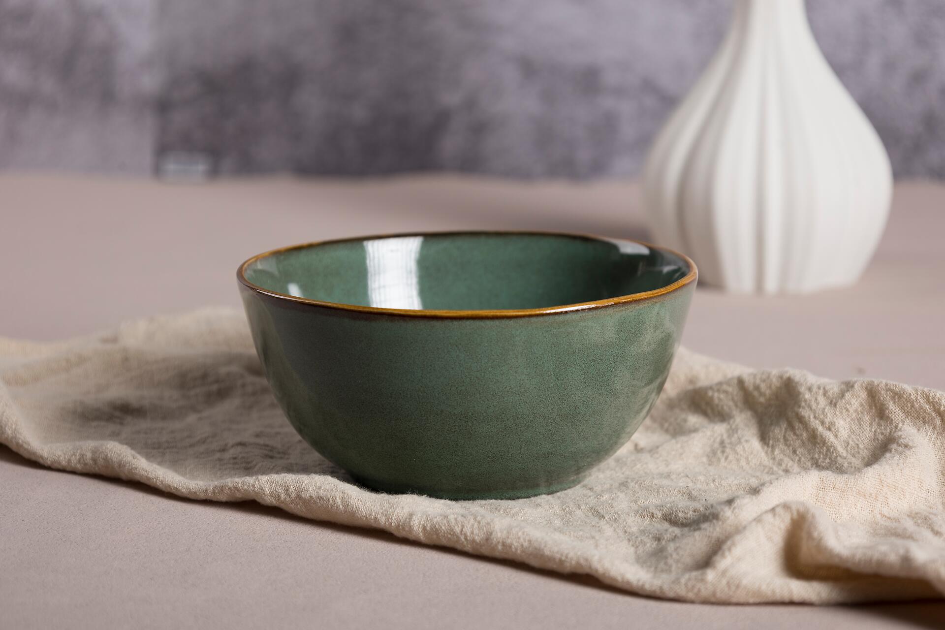 Schale grün Steinzeug D: ca. 15,2 cm