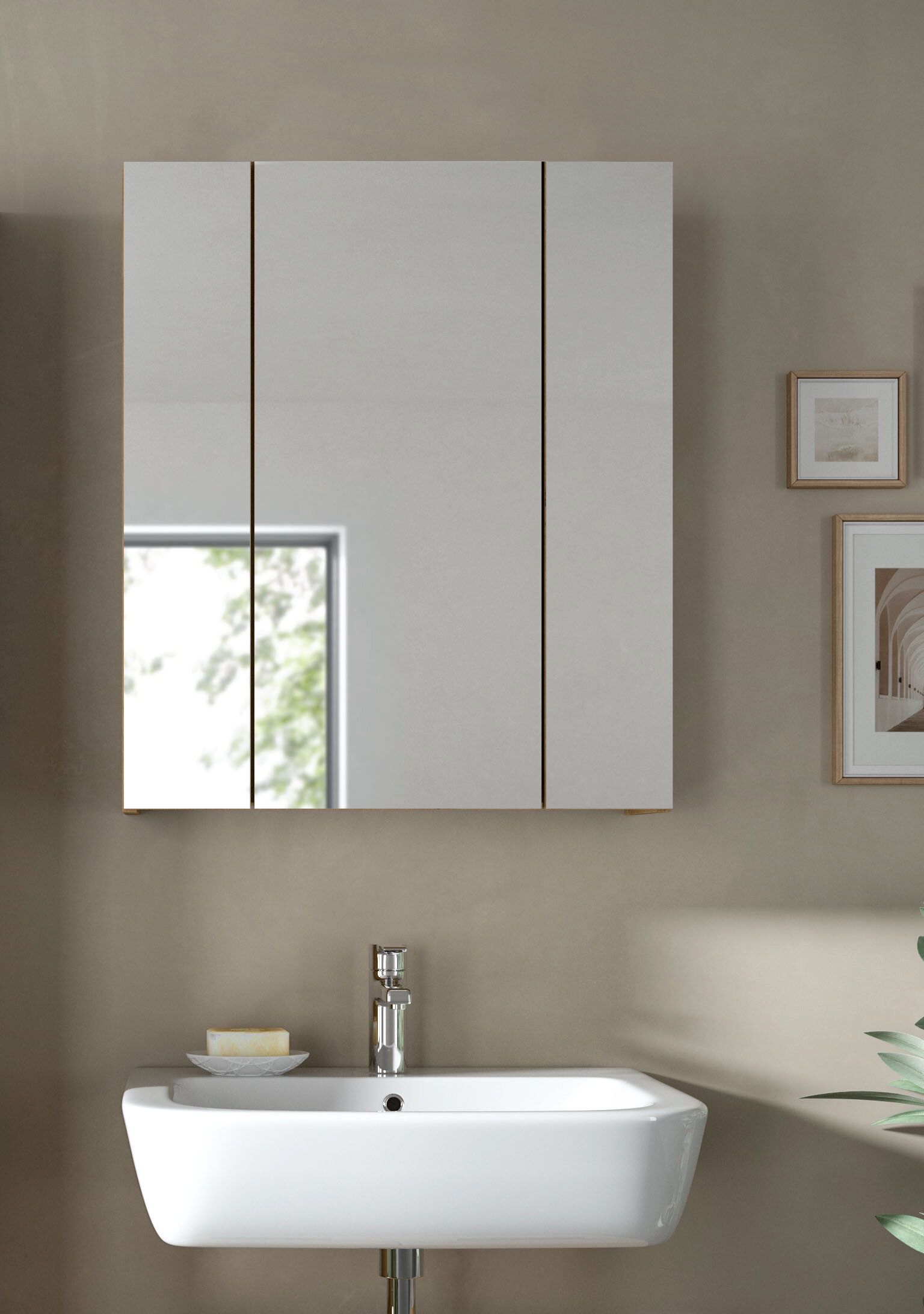 Spiegelschrank Ice Artisan Oak Nachbildung B/H/T: ca. 60x70x18 cm