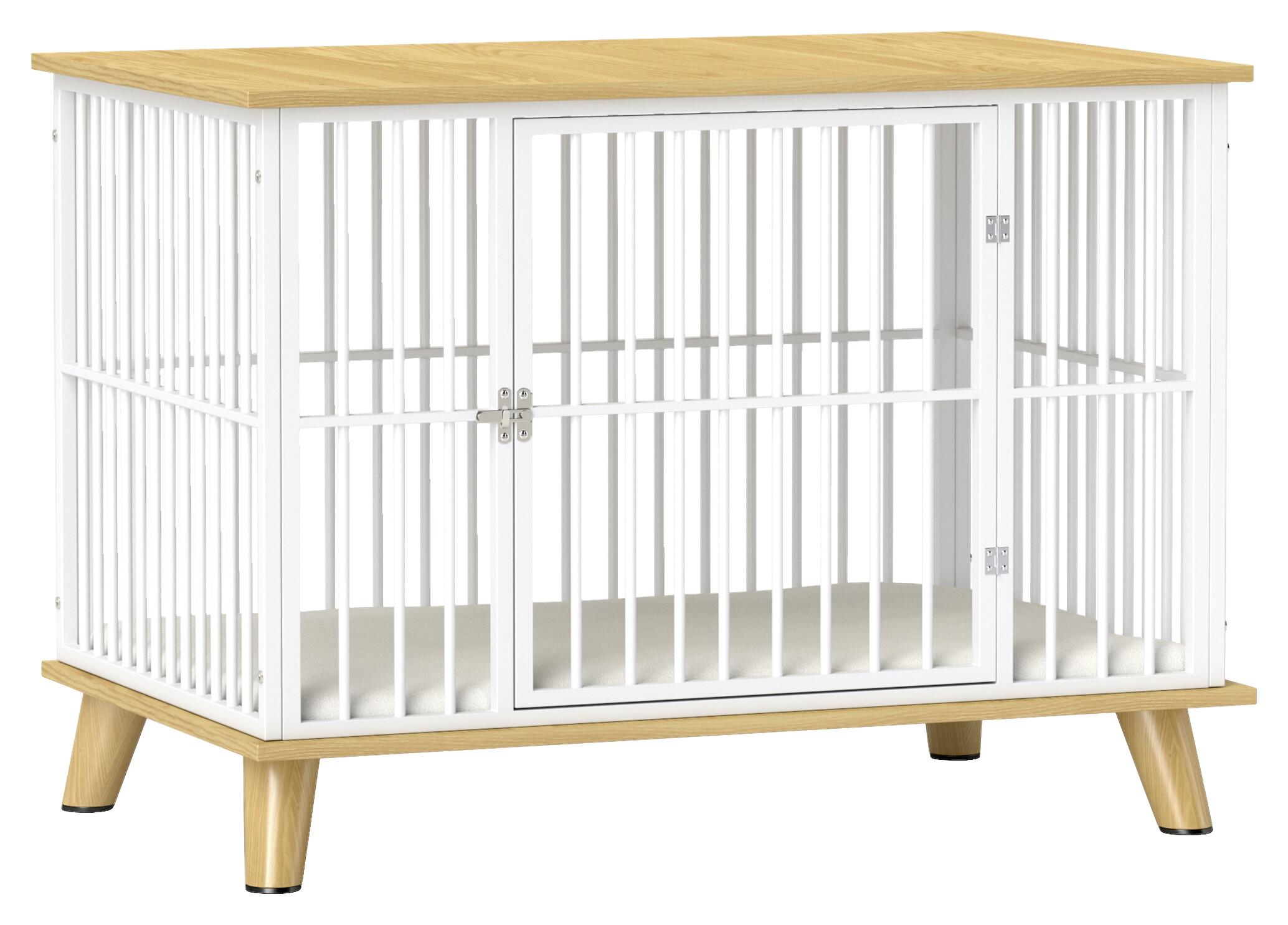 PawHut Hundekäfig Eiche Stahl B/H/L: ca. 60x70x86 cm