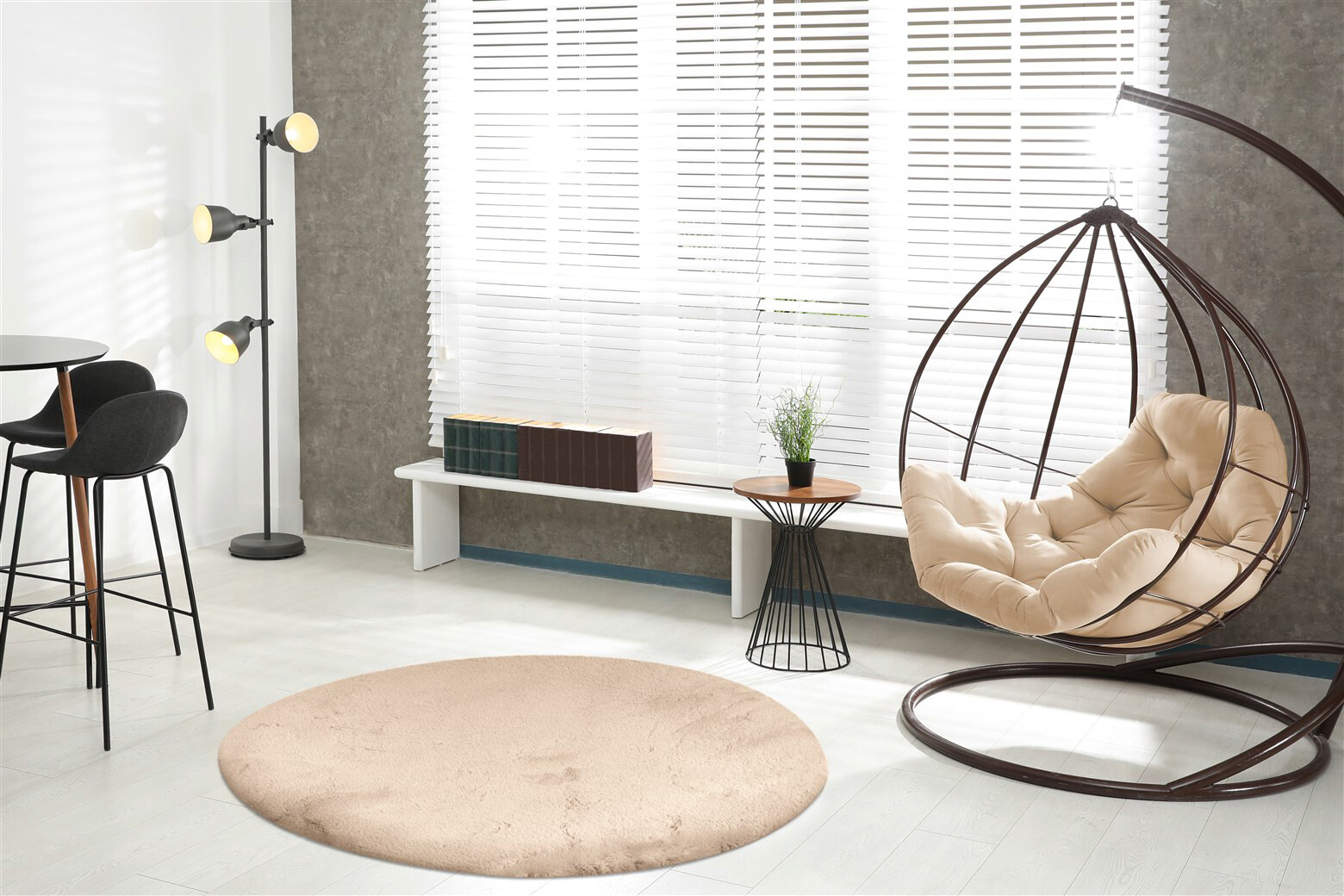 Padiro Hochflorteppich Rabbit Light 525 elfenbein B/H/L: ca. 160x3,6x160 cm