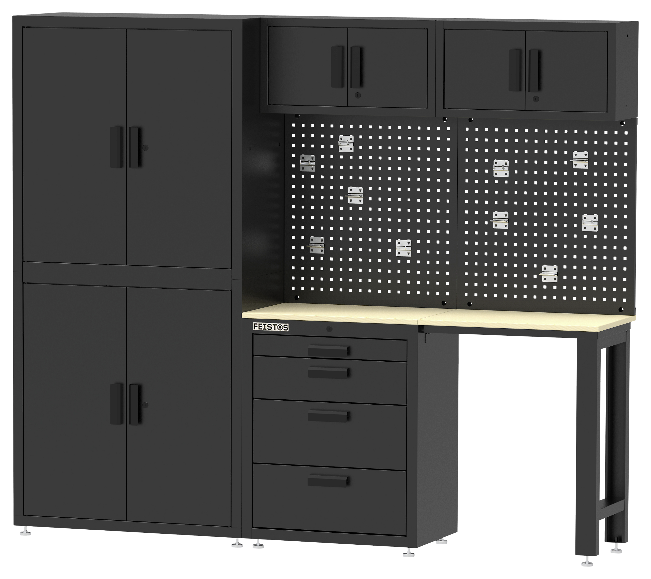 Werkzeugschrank Monos schwarz B/H/L: ca. 228x190x46 cm