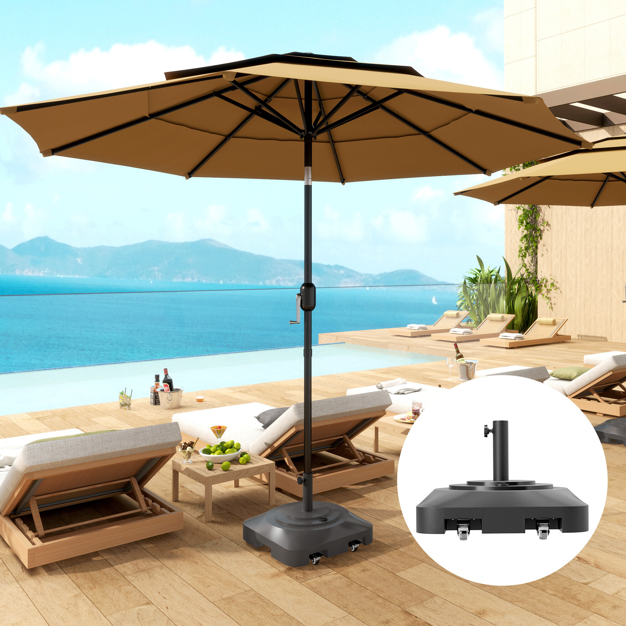 Outsunny Schirmständer schwarz Kunststoff B/H/L: ca. 48x32,5x48 cm