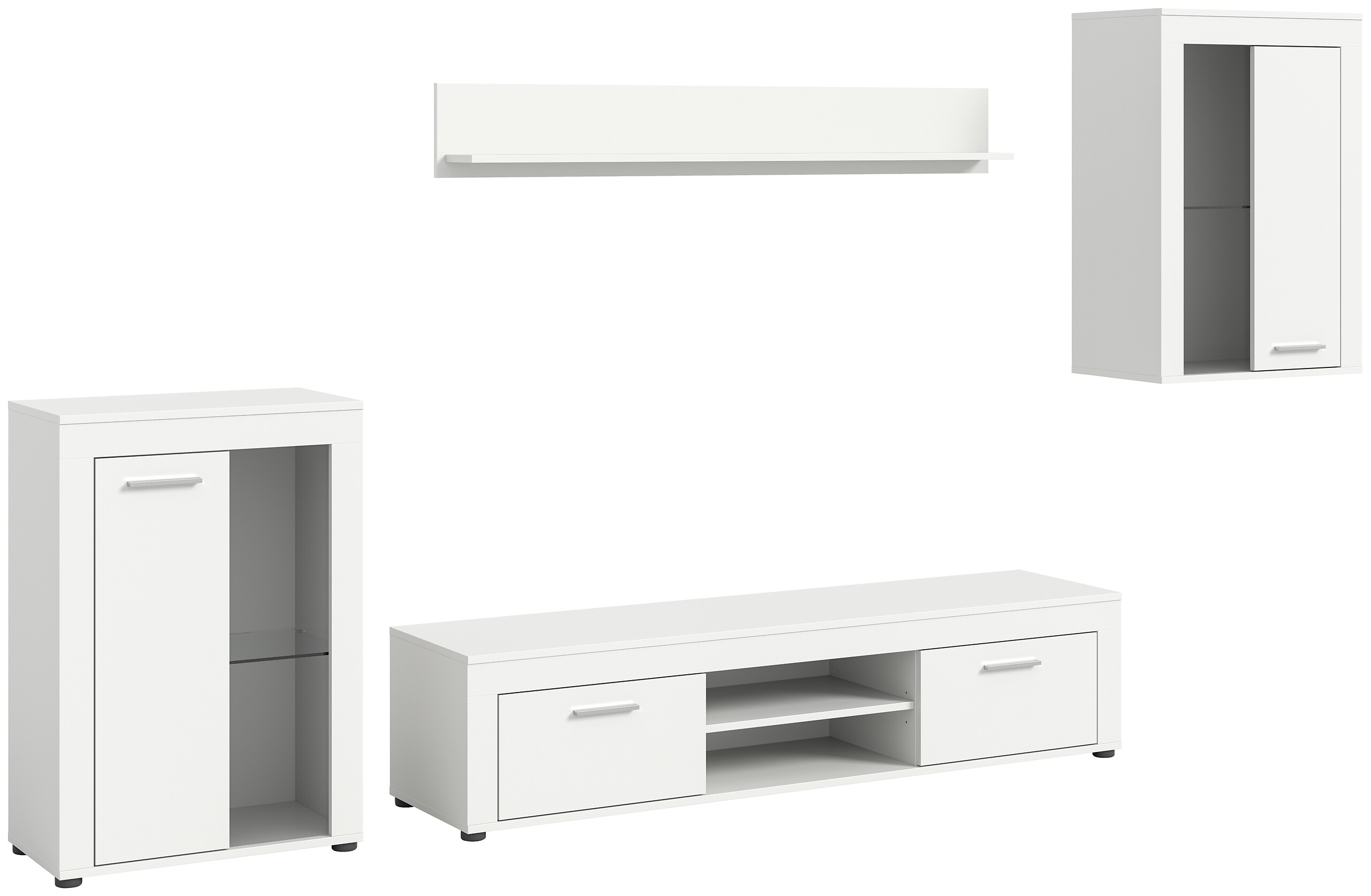 Wohnwand Jam weiß B/H/T: ca. 169x310x35 cm Wohnwand Jam weiß B/H/T: ca. 169x310x35 cm