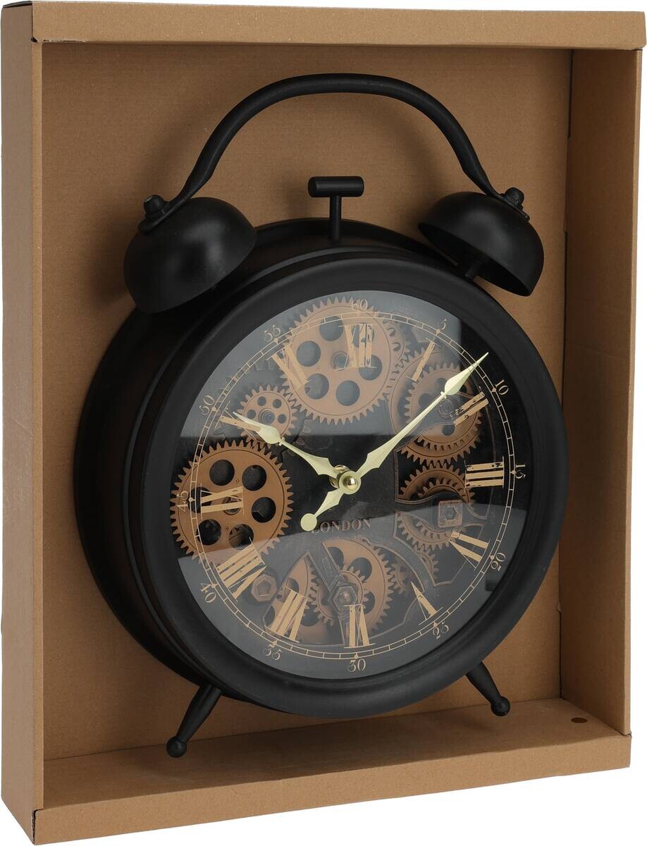 Wanduhr schwarz B/H/L: ca. 42,7x30,5x8,6 cm