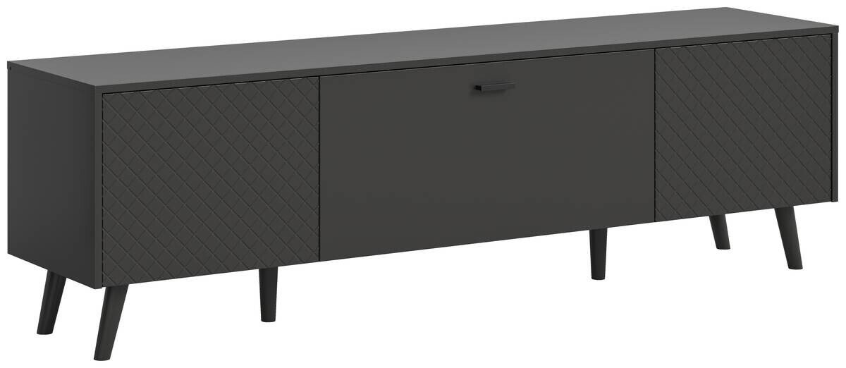 Lowboard LINEA grau schwarz B/H/T: ca. 185x55x40 cm