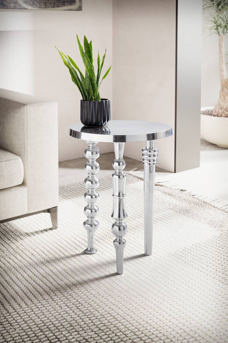 Beistelltisch silber B/H/T: ca. 44x44x63 cm