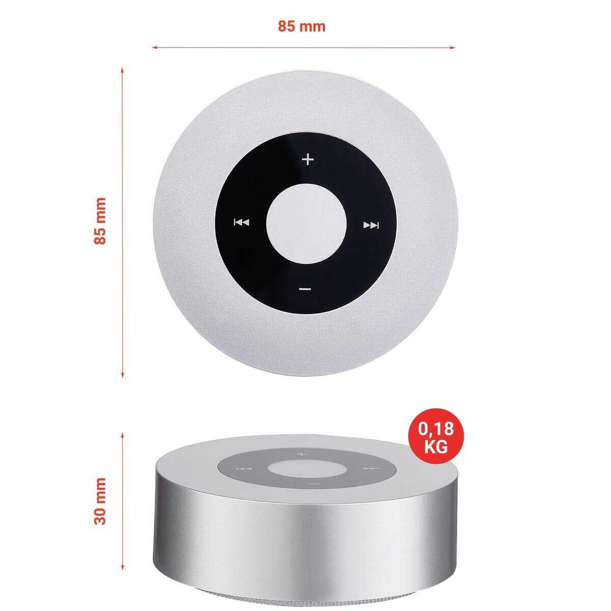 KAMINIO LautsprecherMORITZ silber B/H/T: ca. 8,5x3x8,5 cm