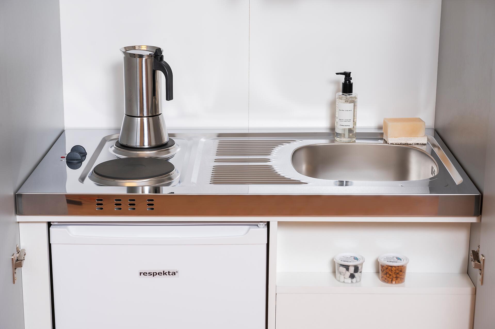 Respekta Schrankküche Economy weiß matt B/H/T: ca. 104x193x67 cm