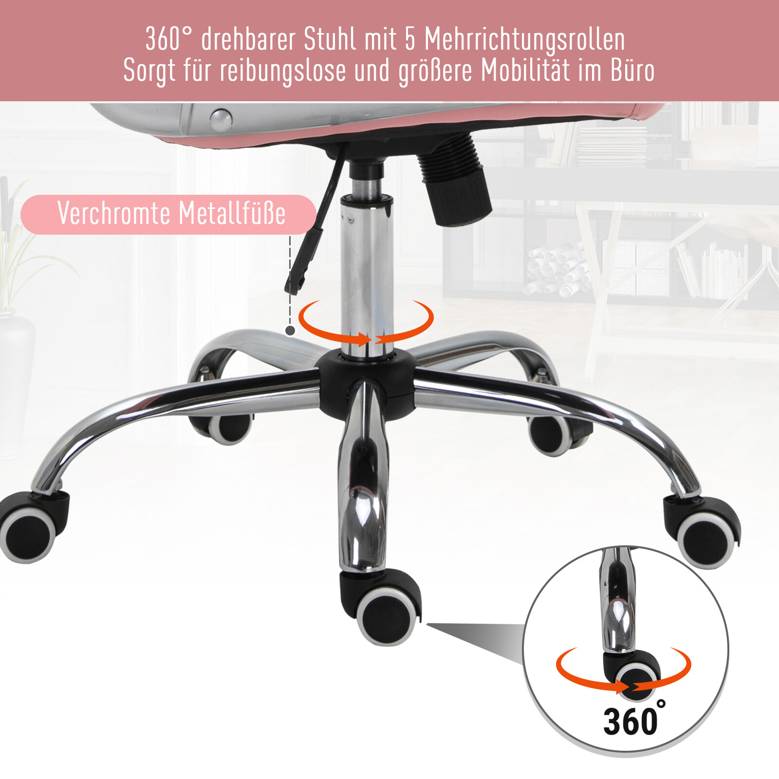 Drehstuhl 921-169V01PK rosa