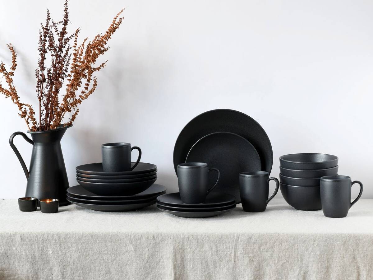 CreaTable Kombiservice Soft Touch schwarz Stein 20 tlg.