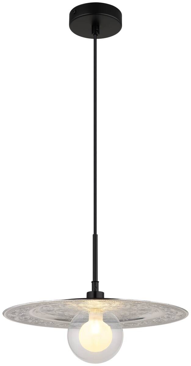 GLOBO LED-Pendelleuchte schwarz silber Metall Kunststoff H/D: ca. 119x33 cm 1.0 Brennstellen