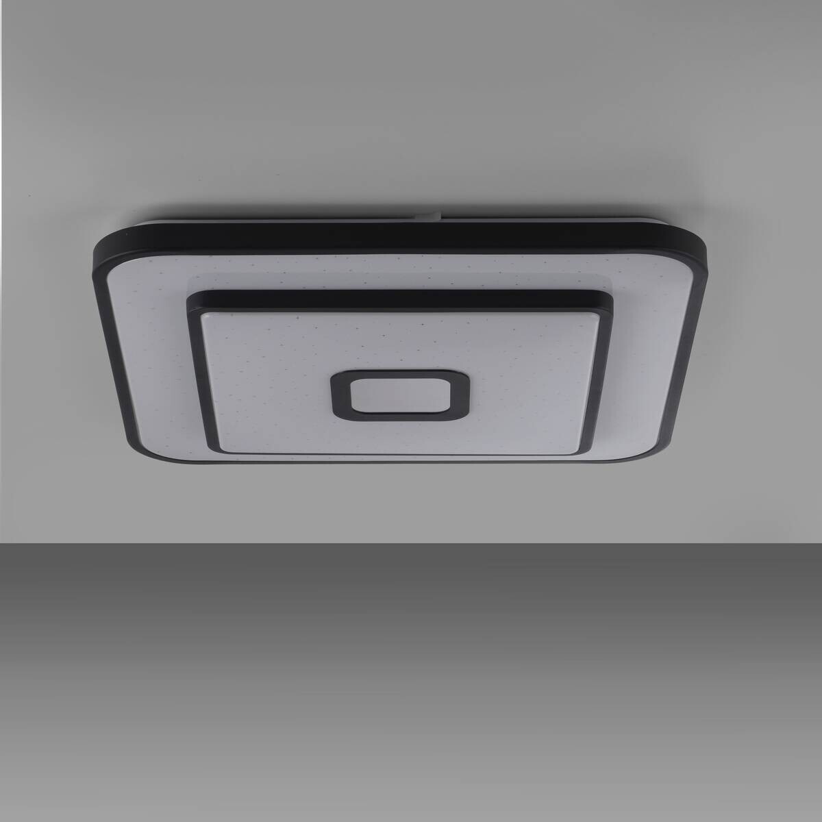 Just Light LED-Deckenleuchte Turanus schwarz B/H/L: ca. 48x7,5x48 cm