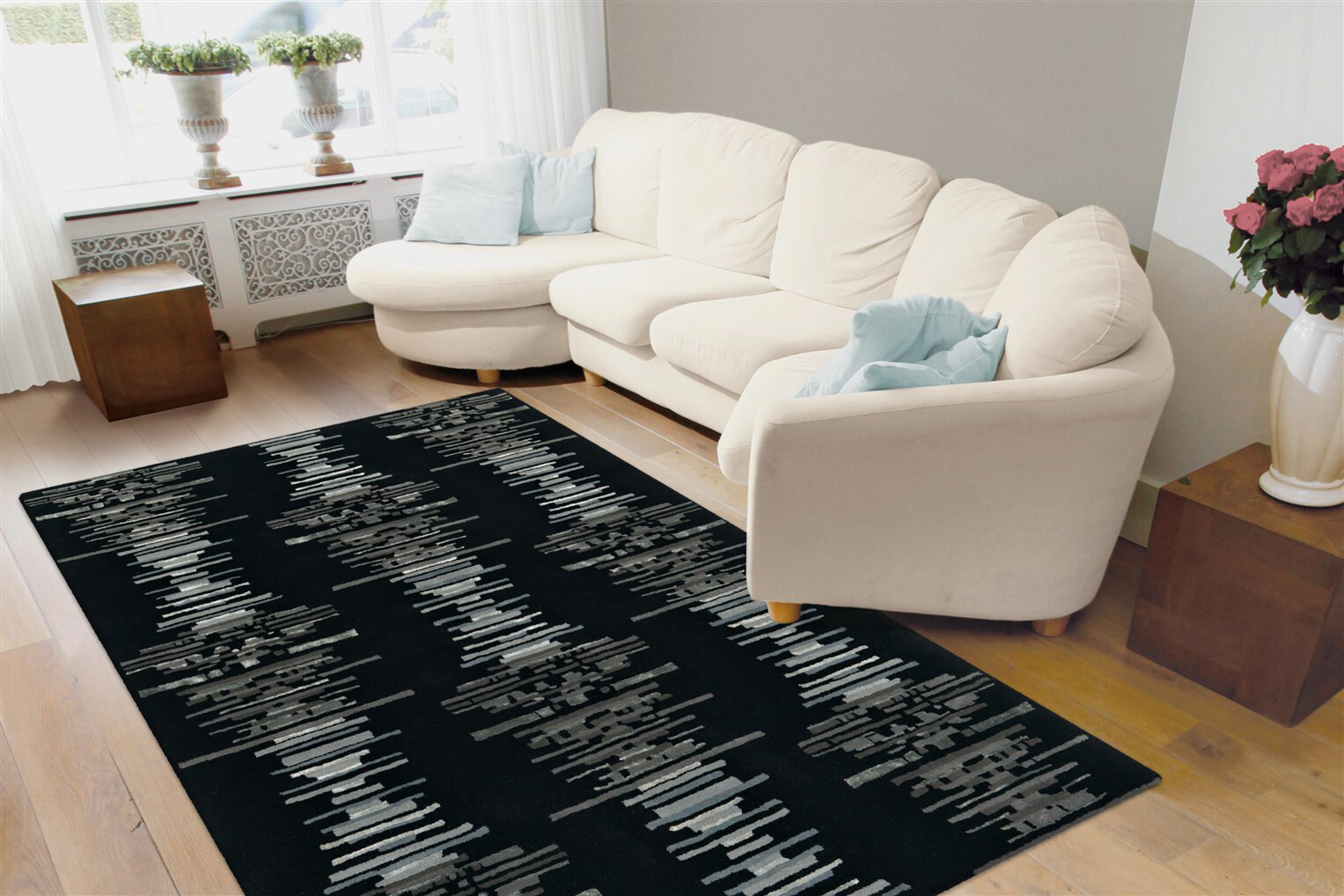 Arte Espina Kurzflorteppich Satin 8060 anthrazit B/L: ca. 120x180 cm