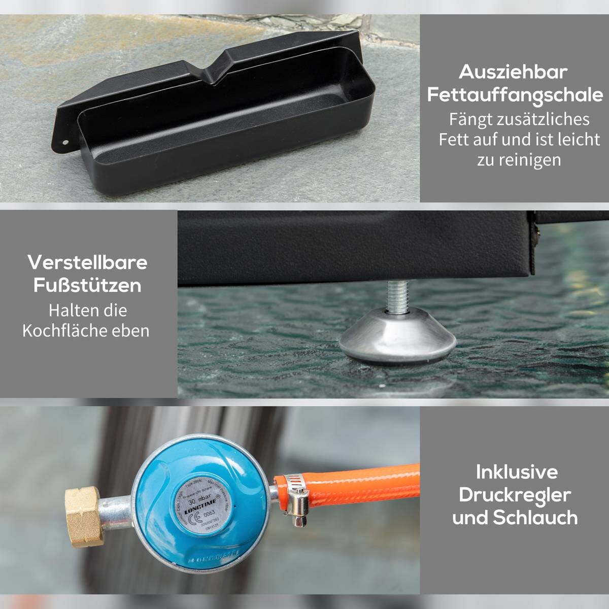 Outsunny Gasgrill Stahl B/H/L: ca. 46x21x48,5 cm