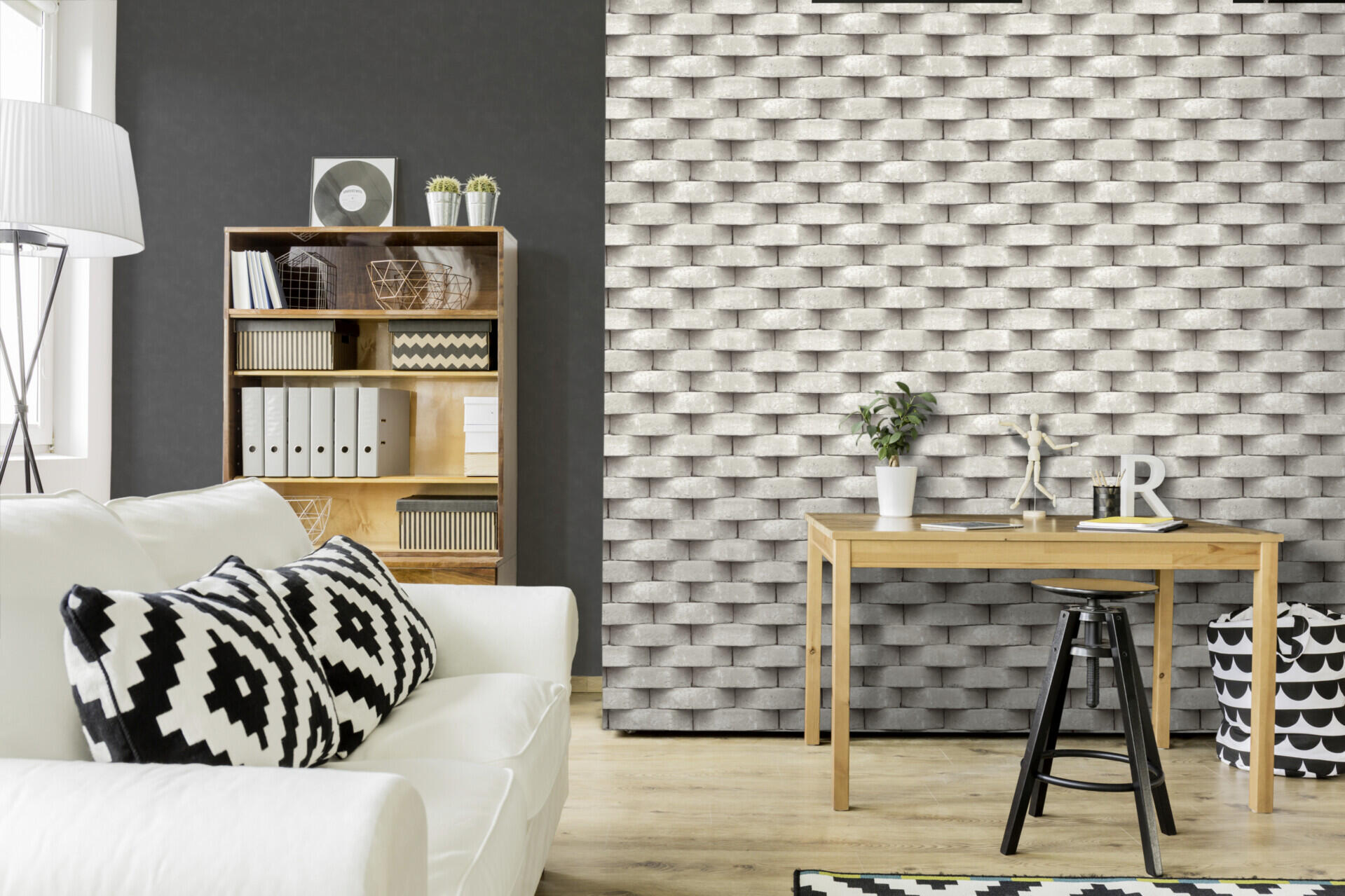 Vliestapete Steinoptik beige grau B/L: ca. 53x1005 cm