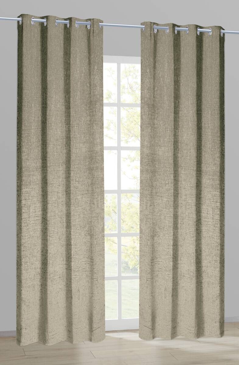 Ösenvorhang Chenille sand B/L: ca. 140x245 cm