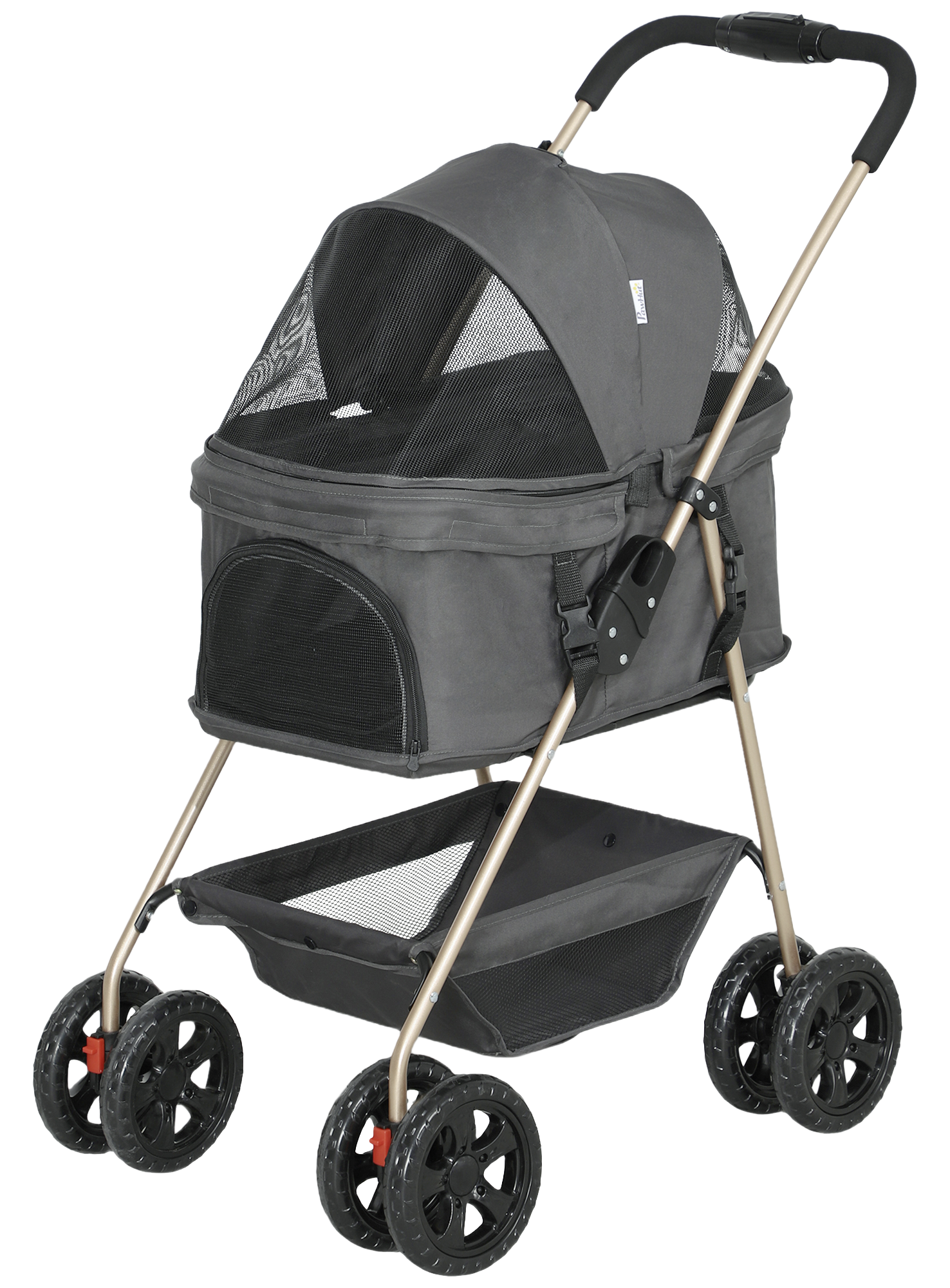PawHut Hundewagen grau Stahl B/H/L: ca. 50x102x76 cm