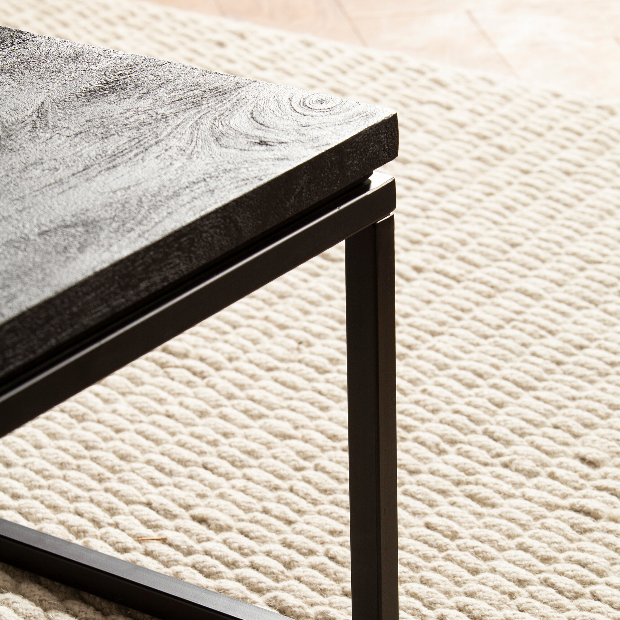 Wohnling Couchtisch schwarz Mango B/H/T: ca. 60x35x60 cm