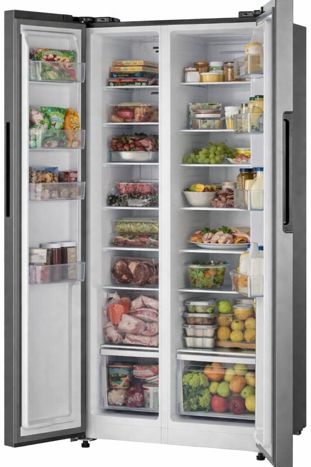 POCOline Side-by-Side SBS 179-444 ESID silber B/H/T: ca. 83x179x61 cm