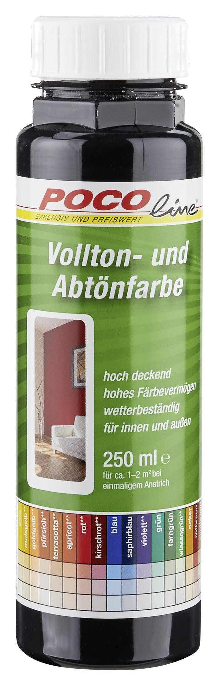 POCOline Vollton- und Abtönfarbe schwarz ca. 0,25 l