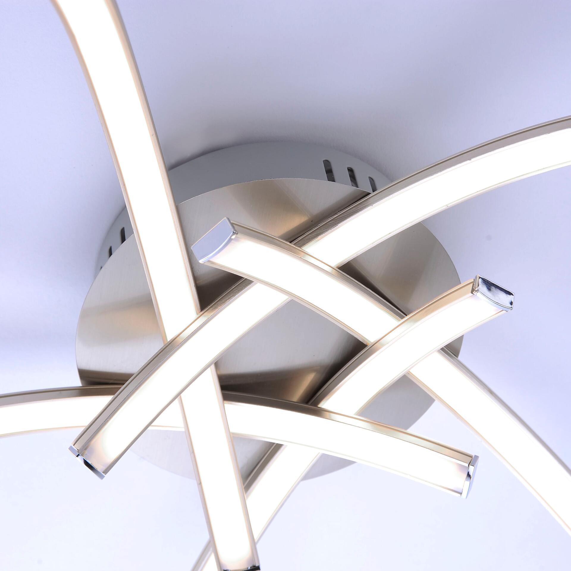 Just Light Deckenleuchte Valerie stahlfarbig Alu Eisen Kunststoff H/D: ca. 14x47 cm