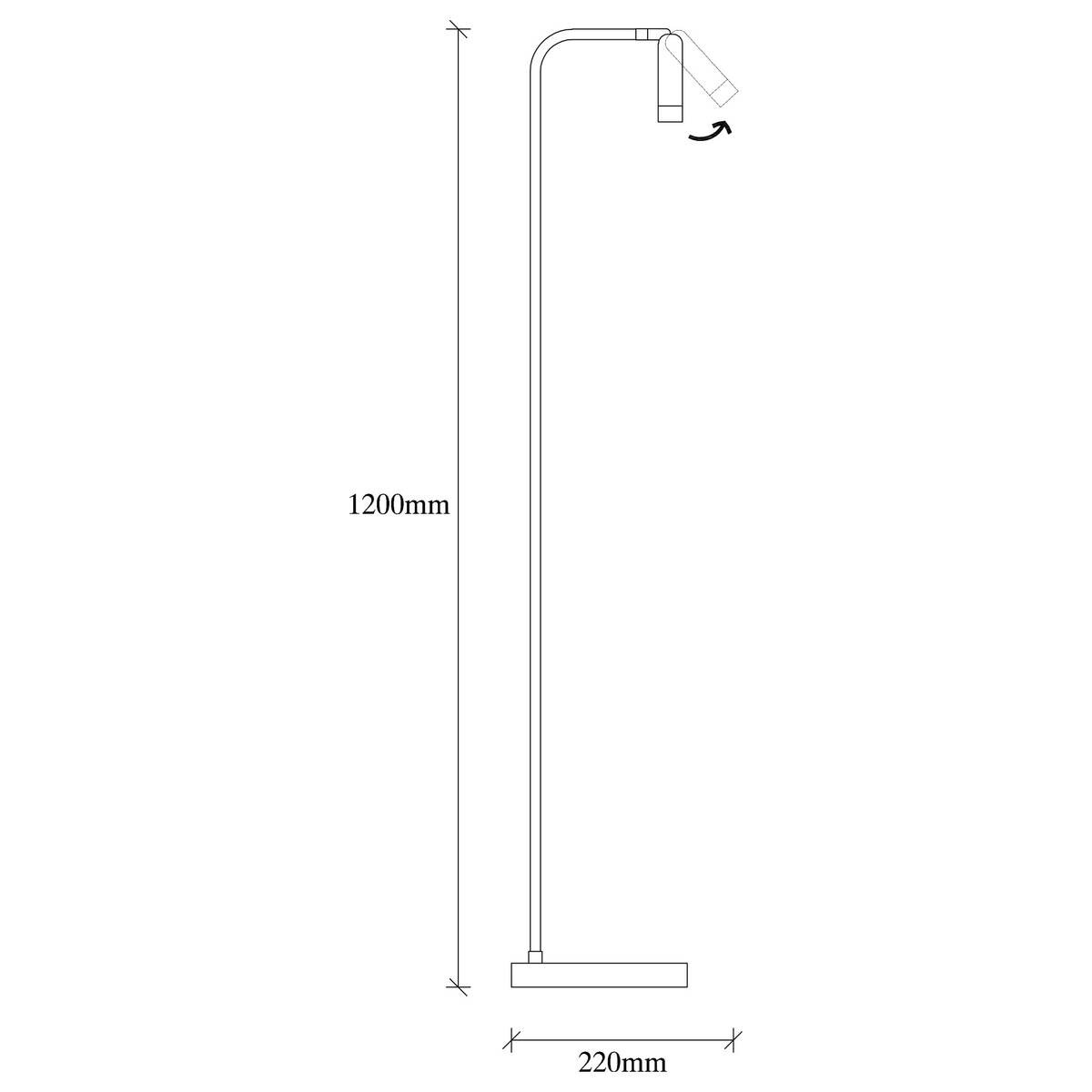 Opviq LED-Stehleuchte 892OPV1129 schwarz Metall B/H/T/L/D: ca. 22x120x22x22x22 cm 1 Brennstellen