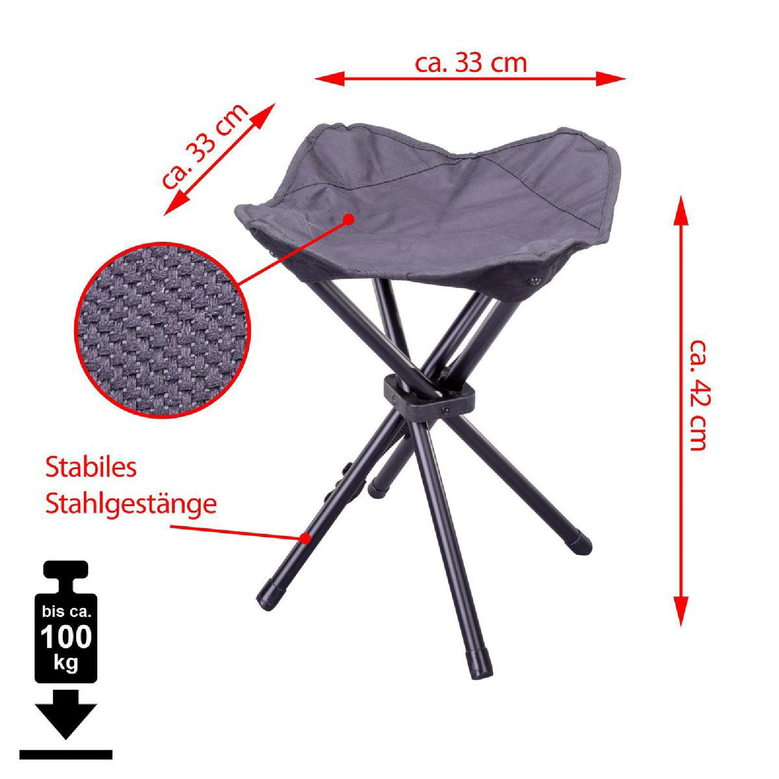 VCM Gartenhocker-Set schwarz Stahl B/H/T: ca. 33x42x33 cm