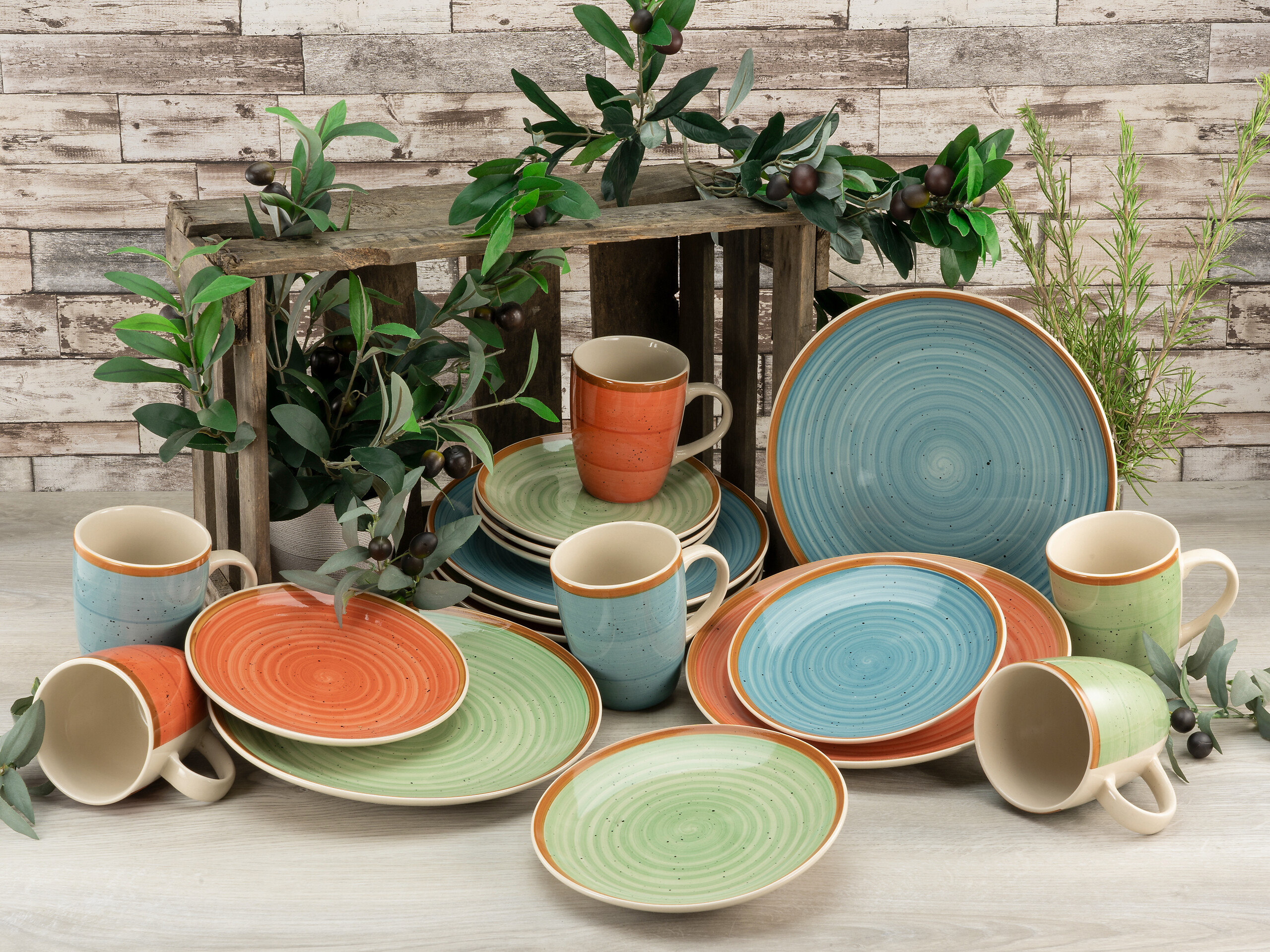 CreaTable Kombiservice Country multicolor Keramik