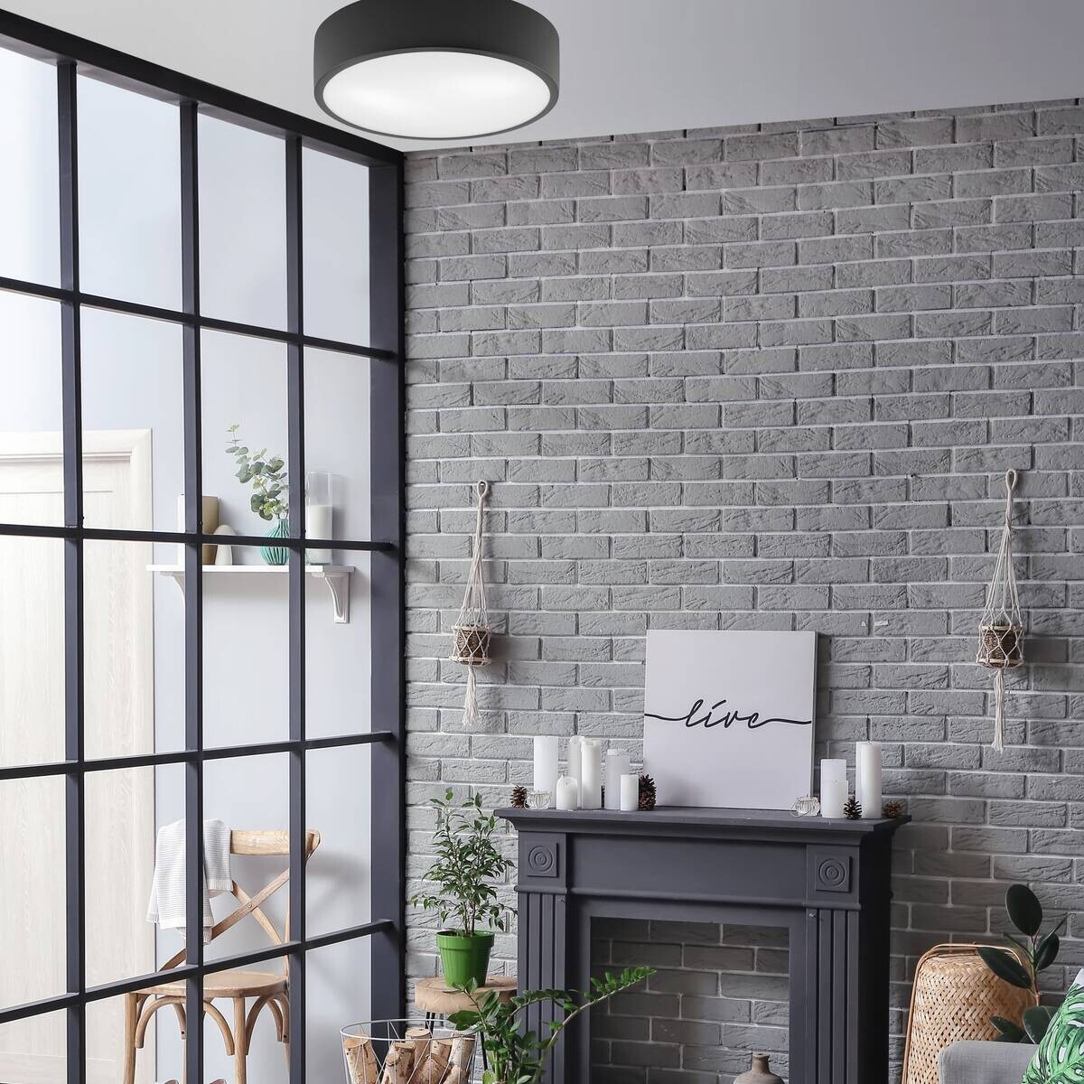 Lamkur Deckenleuchte Dante schwarz Stahl Glas H/L: ca. 8x37 cm E27 2 Brennstellen