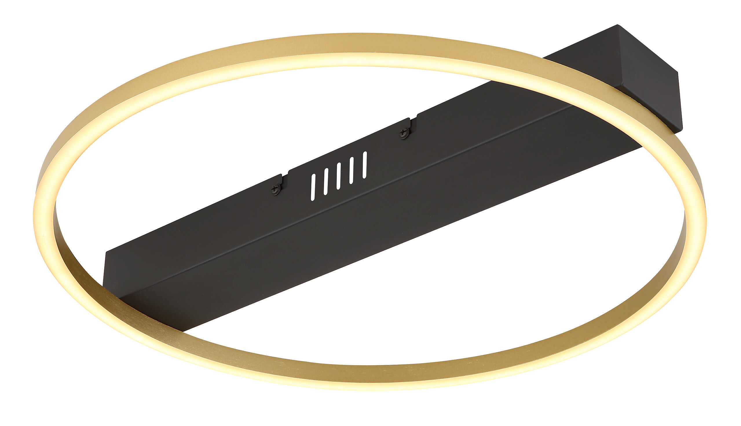 GLOBO Deckenleuchte gold Opal schwarz Metall Acryl B/H/L: ca. 39,4x5,3x40 cm 1 Brennstellen