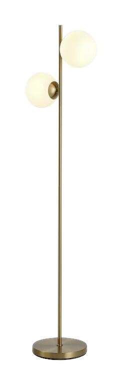 HOMCOM Stehleuchte B31-146V90GD gold weiß Stahl Glas B/H/L: ca. 28x165x28 cm E27 2 Brennstellen