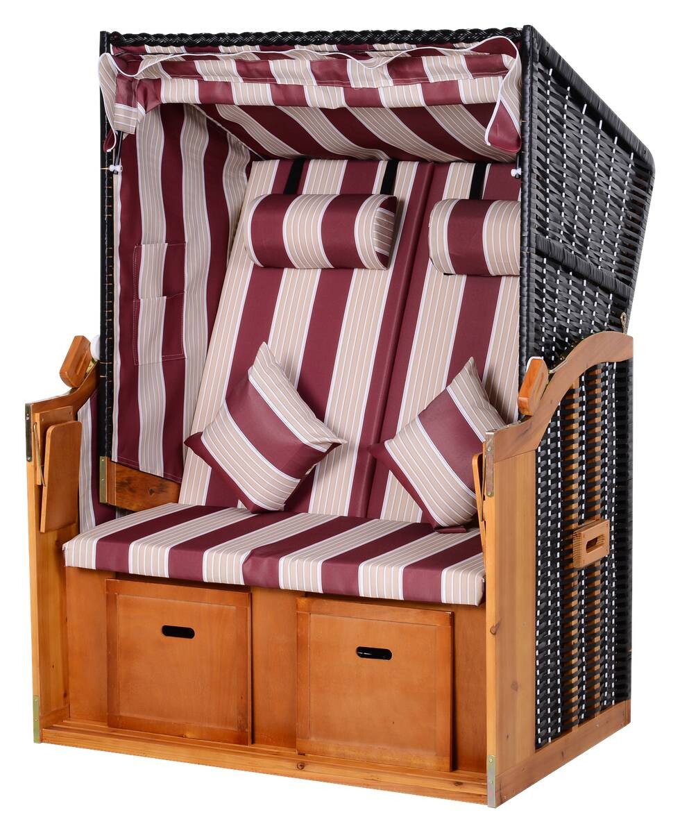 Outsunny Strandkorb braun Metall B/H/T: ca. 118x150x79 cm